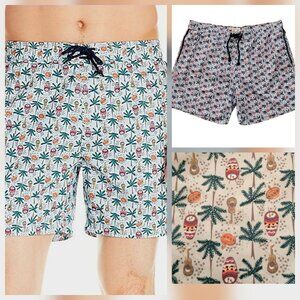 Penguin Munsingwear Novelty Print Palm Trees, Ukuleles, Bongo Drums Swim Shorts